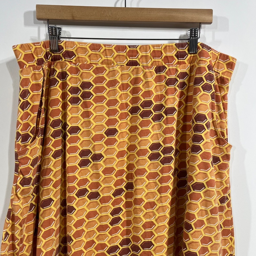 Svaha Honeycomb Print A-Line Skirt Pockets Womens 2x Novelty Bee Organic Cotton - Picture 3 of 14